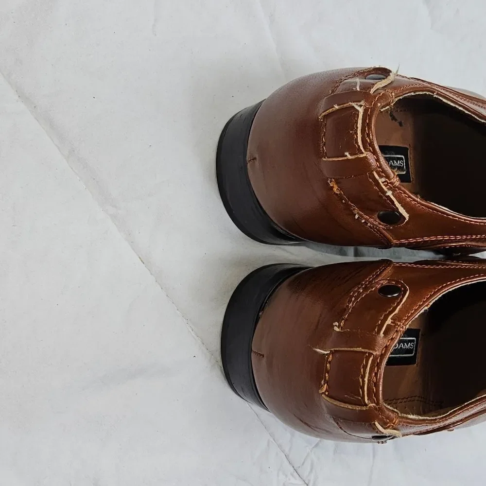 Stacy Adams Brown Leather Oxford Slip On Shoes‎ Boys Size 2